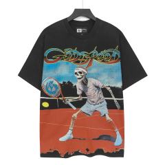 Skeleton Tennis Player Print Washed Version Tee 2 colors 28696497