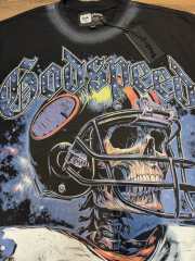 American football skull rhinestone double-sided printed vintage T-shirt 29038206