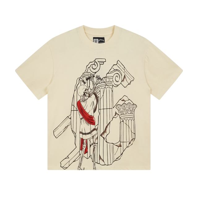 Godspeed Skull Repair Building Print Washed Version Tee 2 colors