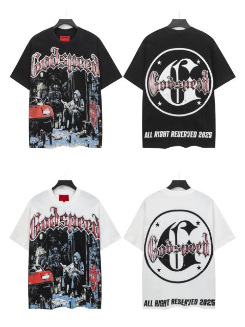 28416771 Newspaper skull Print Washed Version Tee 2 colors
