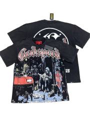 28416771 Newspaper skull Print Washed Version Tee 2 colors