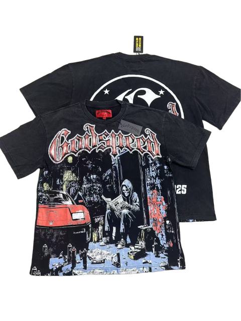 28416771 Newspaper skull Print Washed Version Tee 2 colors