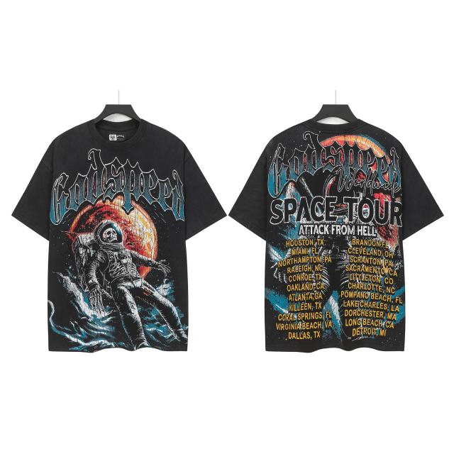 Astronaut Planet Print Washed Version Tee 3 colors 28694025