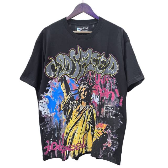 28389261 Statue of Liberty Graffiti Letter Print Tee 3 colors