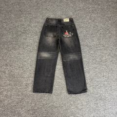 Derschutze Koi Fish Embroidered Denim Jeans