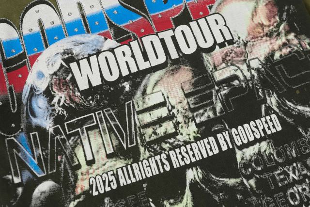 Skeleton World Tour Print Washed Version Tee 2 colors 28696496