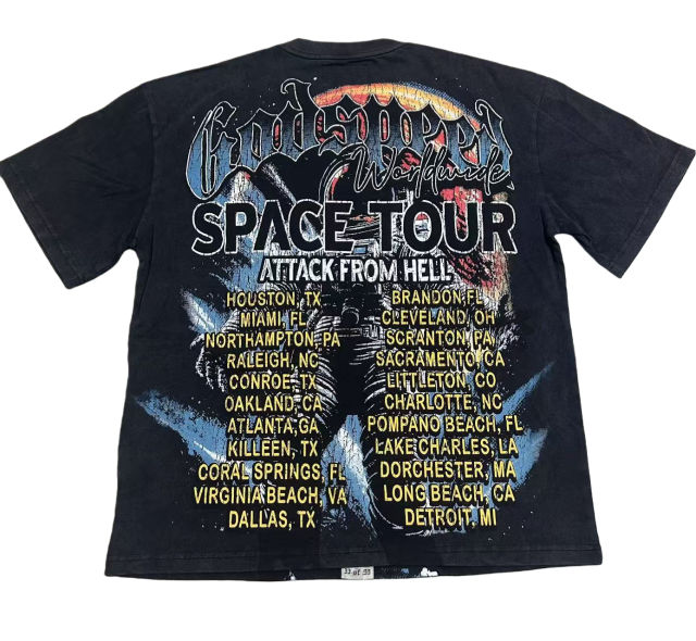 Astronaut Planet Print Washed Version Tee 3 colors 28694025