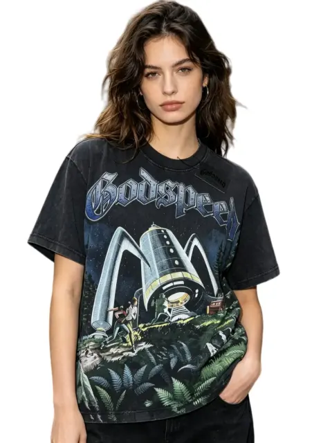 Spacecraft print vintage washed short sleeve 29033349