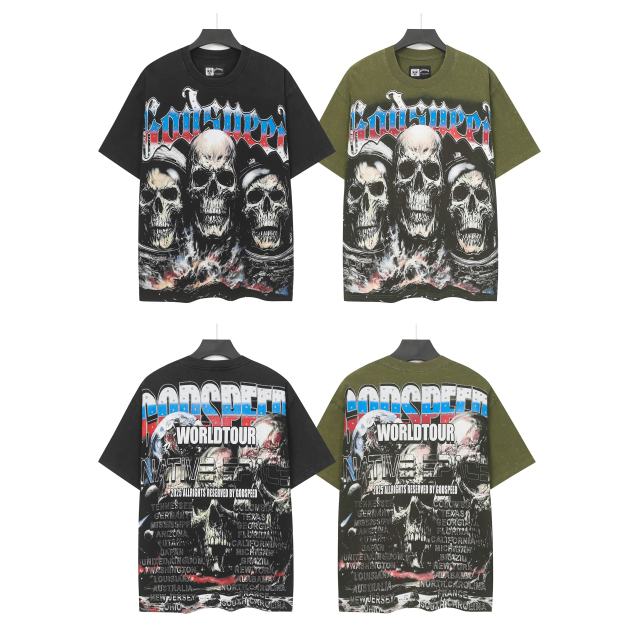 Skeleton World Tour Print Washed Version Tee 2 colors 28696496