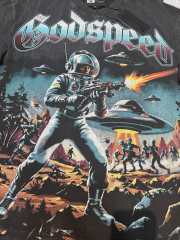 Space Warrior vintage washed printed short-sleeved shirt 29033336