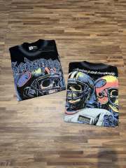 American football skull rhinestone double-sided printed vintage T-shirt 29038206