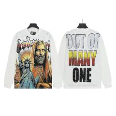Statue of Liberty Print Washed Version Long Sleeve T-Shirt 2 colors 28691922