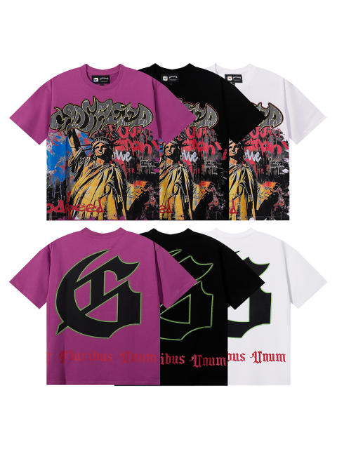 28389261 Statue of Liberty Graffiti Letter Print Tee 3 colors