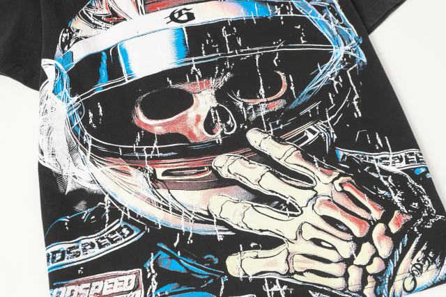 Skeleton Racer Trophy Print Washed Version Tee 2 colors 28696499