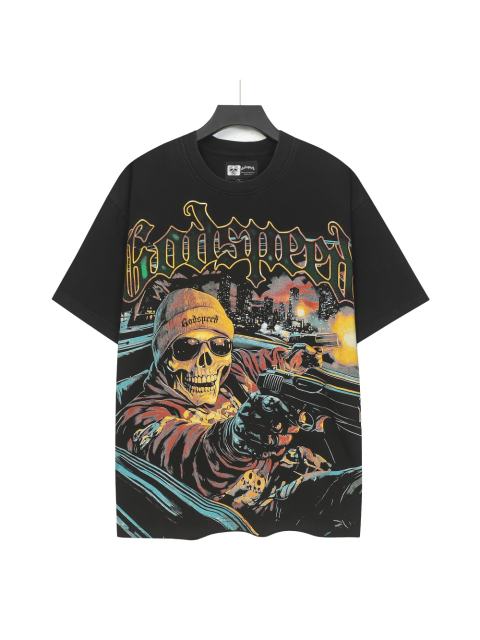 Luxury Car Skeleton Gun Print Washed Version Tee 2 colors 28696500