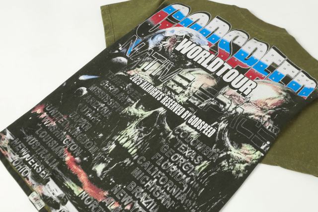 Skeleton World Tour Print Washed Version Tee 2 colors 28696496