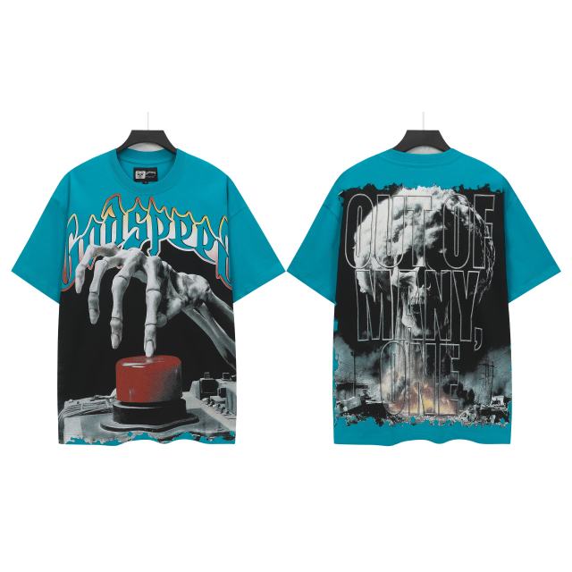 Skull Presses War Initiation Button Printed Washed Version Tee 2 colors 28499577