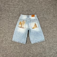 Derschutze Yasmin V3 Blue Updated Fit Embroidered Denim Jorts