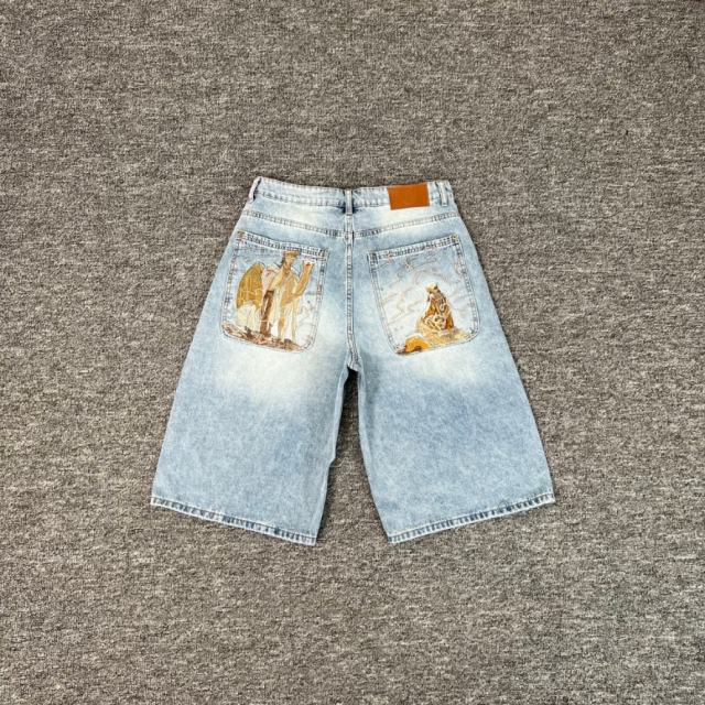 Derschutze Yasmin V3 Blue Updated Fit Embroidered Denim Jorts