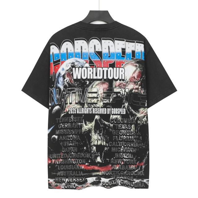 Skeleton World Tour Print Washed Version Tee 2 colors 28696496