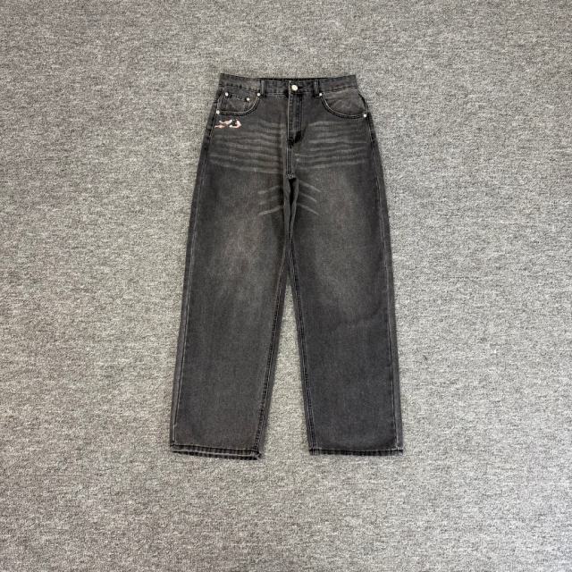 Derschutze Koi Fish Embroidered Denim Jeans