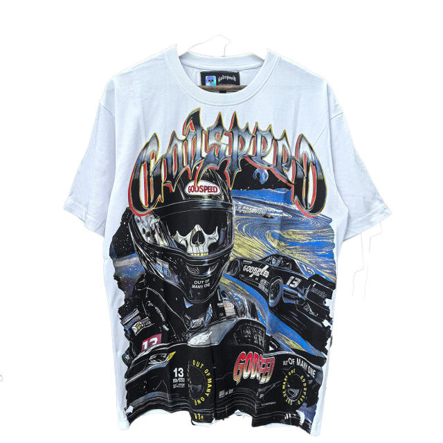 28412250 Skull Race Car Driver Print Tee 3 colors