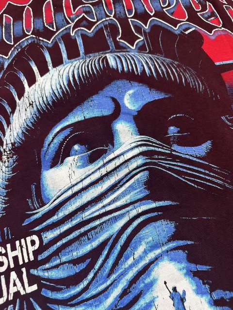 Masked Statue of Liberty Print Washed Version Tee 3 colors 28694019