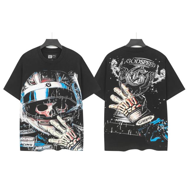 Skeleton Racer Trophy Print Washed Version Tee 2 colors 28696499