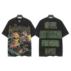 Luxury Car Skeleton Gun Print Washed Version Tee 2 colors 28696500