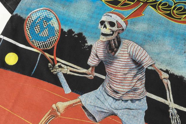 Skeleton Tennis Player Print Washed Version Tee 2 colors 28696497