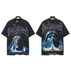 Masked Statue of Liberty Print Washed Version Tee 3 colors 28694019