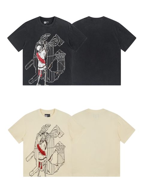 Godspeed Skull Repair Building Print Washed Version Tee 2 colors