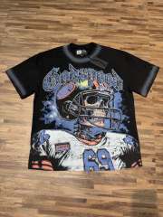 American football skull rhinestone double-sided printed vintage T-shirt 29038206