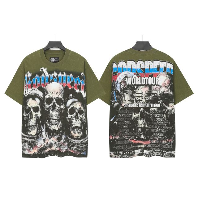 Skeleton World Tour Print Washed Version Tee 2 colors 28696496