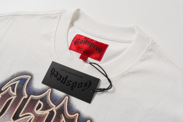Vintage, laid-back, and free-spirited Goddess gradient letter print T-shirt 29035201