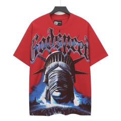 Masked Statue of Liberty Print Washed Version Tee 3 colors 28694019