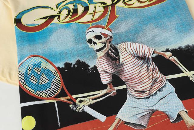 Skeleton Tennis Player Print Washed Version Tee 2 colors 28696497