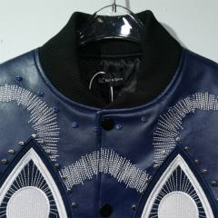 WHO DECIDES WAR Gothic Totem Embroidered PU Rhinestone Biker Jacket