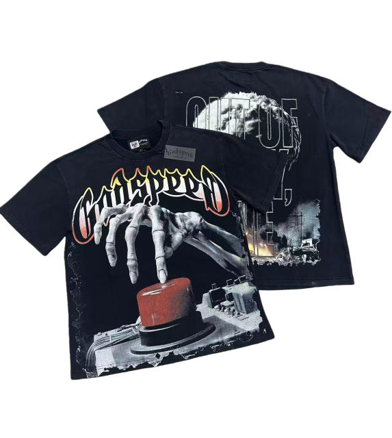 Skull Presses War Initiation Button Printed Washed Version Tee 2 colors 28499577