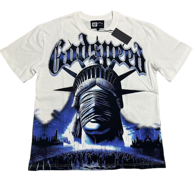 Masked Statue of Liberty Print Washed Version Tee 3 colors 28694019