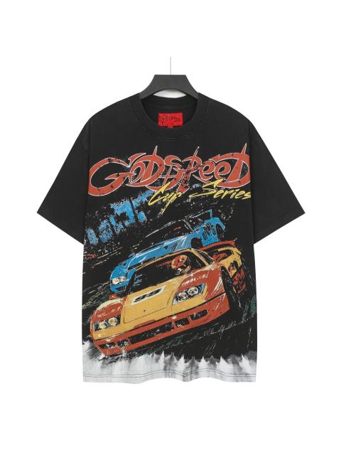 Skeleton Racing Print Washed Version Tee 2 colors 28696498