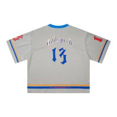Baseball Skull Crew Print V-Neck Mesh Tee 3 colors 28636635