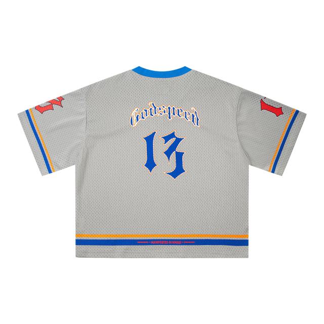 Baseball Skull Crew Print V-Neck Mesh Tee 3 colors 28636635