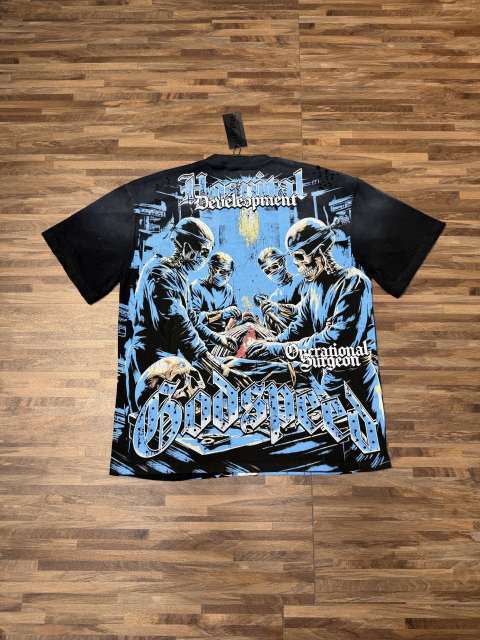 Vintage dark skeleton surgical print ripped and worn T-shirt  29035244