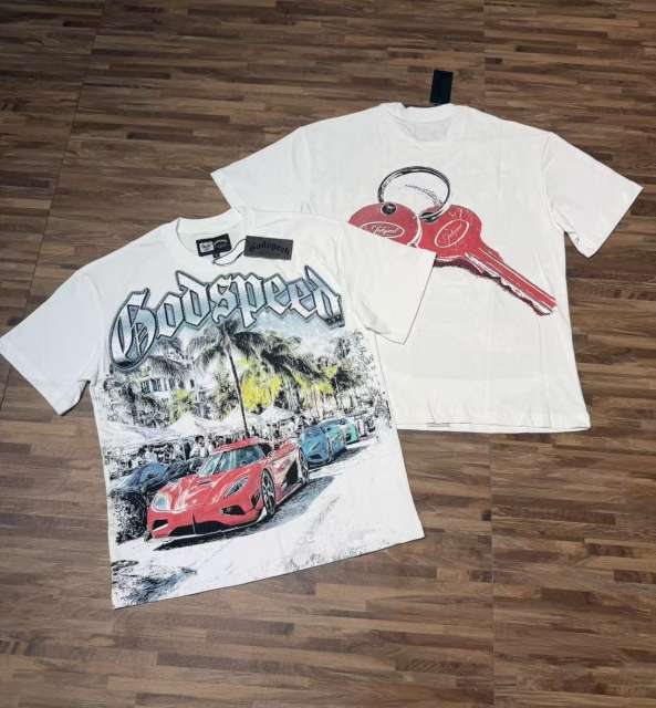 Miami sports car party rhinestone vintage short-sleeved T-shirt 29035187