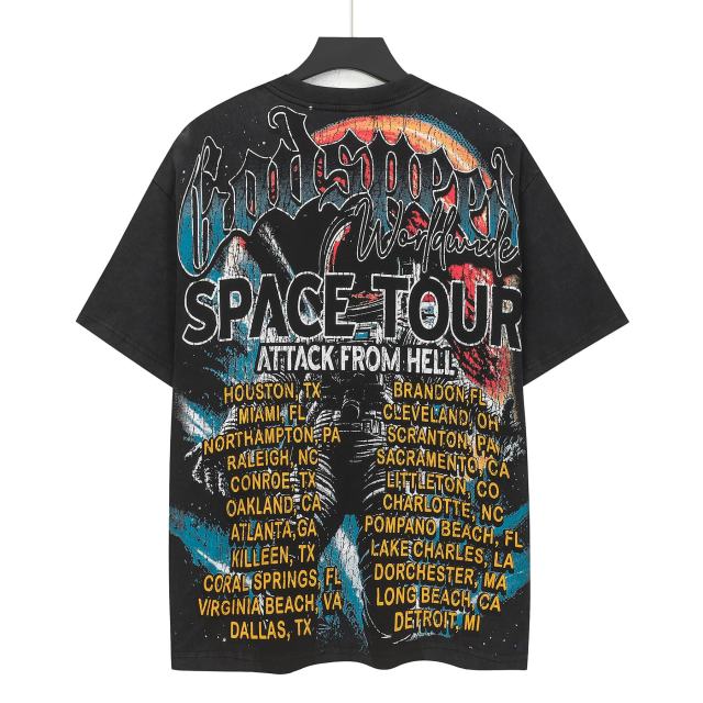 Astronaut Planet Print Washed Version Tee 3 colors 28694025