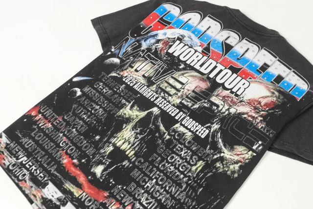 Skeleton World Tour Print Washed Version Tee 2 colors 28696496