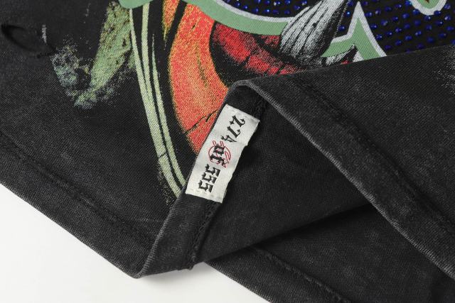 Rhinestone Logo God Statue Print Distressed Washed Version Tee 2 colors 28760692