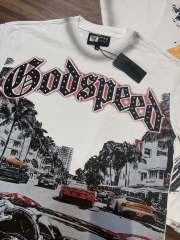 Miami sports car party rhinestone gradient distressed T-shirt 2 colors 29038229