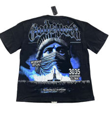 Masked Statue of Liberty Print Washed Version Tee 3 colors 28694019
